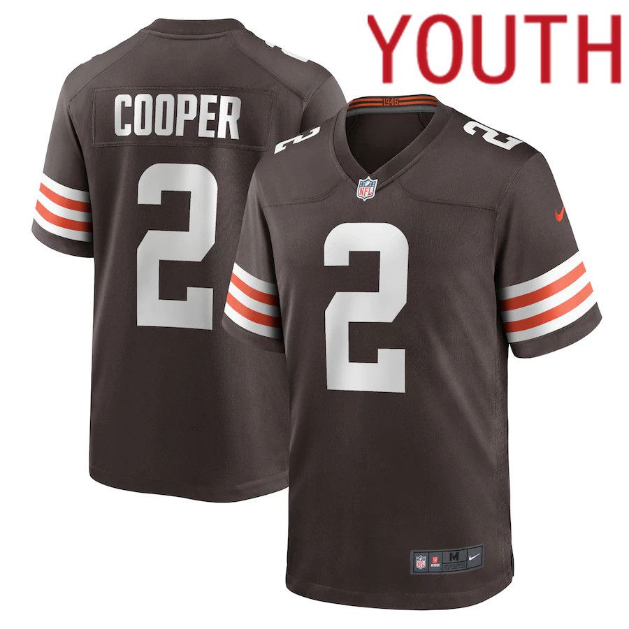 Youth Cleveland Browns #2 Amari Cooper Nike Brown Game NFL Jersey->customized nfl jersey->Custom Jersey